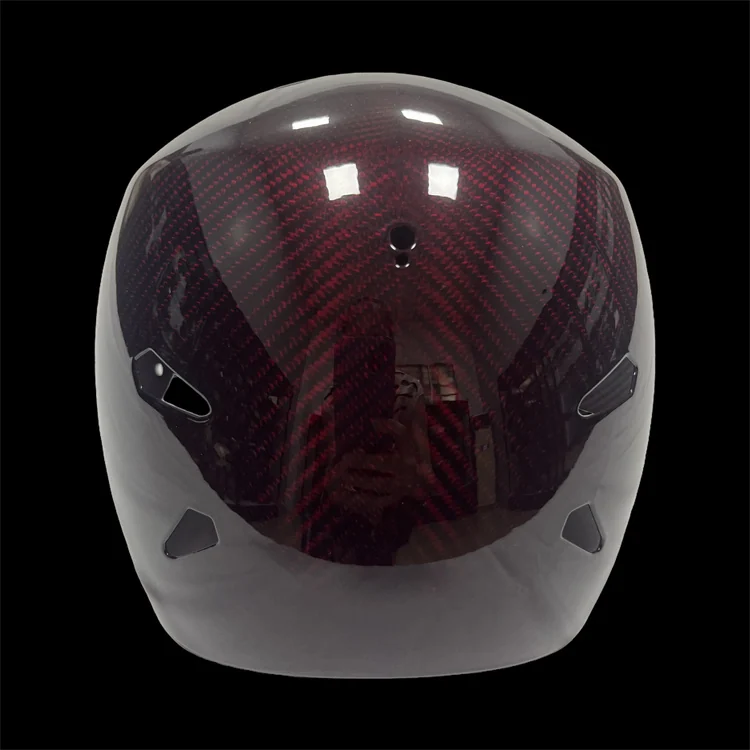 Burgundy composite shell; actual carbon fiber helmet shell project reference