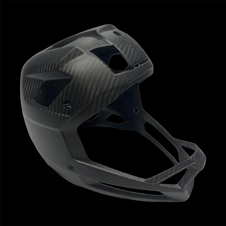 Downhill-style carbon shell structure; actual carbon fiber helmet shell project reference