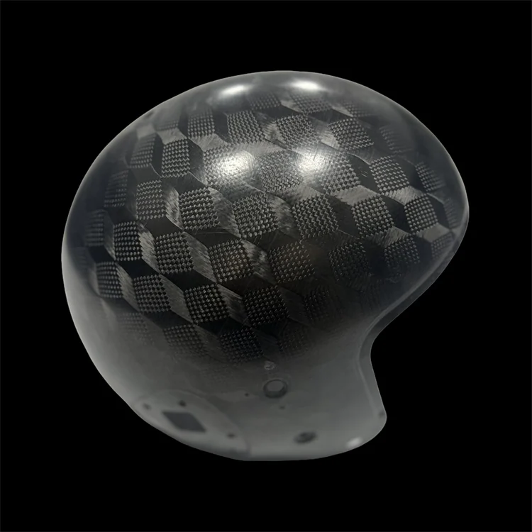 Large-weave surface example; actual carbon fiber helmet shell project reference