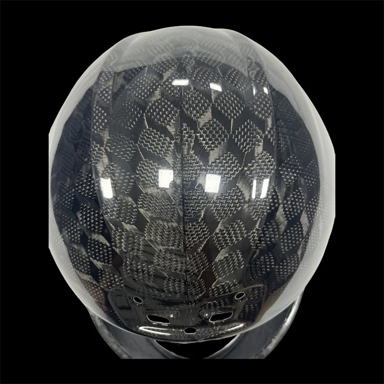 Custom full-face shell profile; actual carbon fiber helmet shell project reference