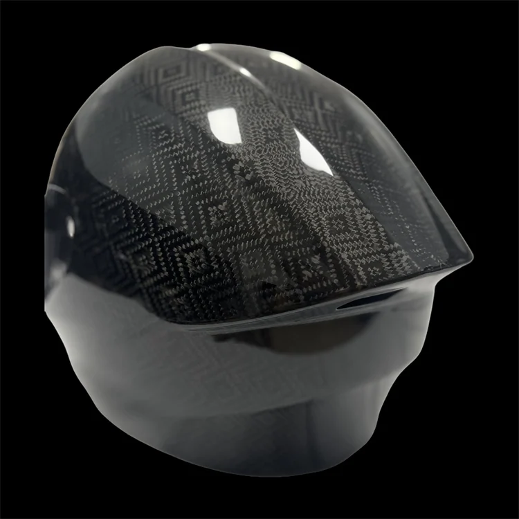 Sculpted carbon shell profile; actual carbon fiber helmet shell project reference